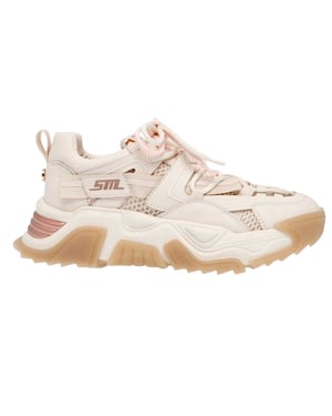 Steve Madden Kingdome lage sneakers voor dames (Crème/Rose Goud)