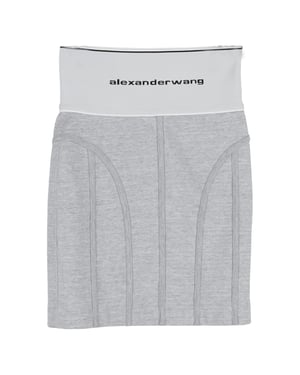 Alexander Wang elastische minirok met logo in grijs katoen