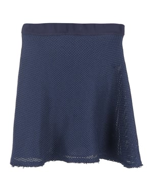 Sandro minirok met meshaccenten in A-lijn model, marineblauw polyester
