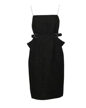 Bottega Veneta jurk met ceintuur in zwarte viscose