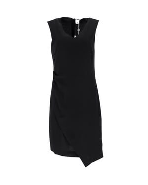 Mouwloze kokerjurk van Iris & Ink in zwart polyester.