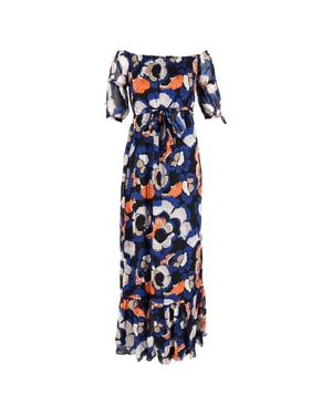 Diane Von Furstenberg Ashley Off Shoulder Jurk met Riem in Meerkleurige Viscose