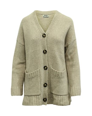 Acne Studios gebreid oversized vest van beige wol