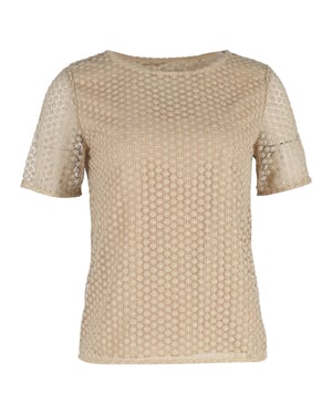 Diane Von Furstenberg Brylee kanten blouse met korte mouwen in goudkleurig polyester