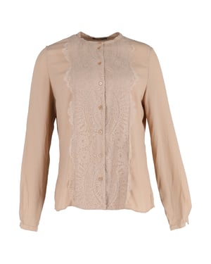 Alexander McQueen blouse met kanten afwerking in beige polyester