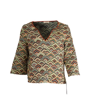 Ba&Sh V-hals top met driekwartmouwen en abstract design in veelkleurig katoen