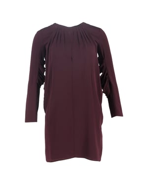 Geplooide mini-jurk van Miu Miu in bordeauxrode zijde