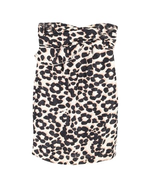 See by Chloé bedrukte strapless mini-jurk van zijde met dierenprint