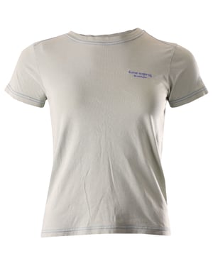 Acne Studios T-shirt met geborduurd logo in lichtgroen katoen