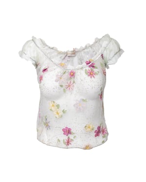 Roberto Cavalli doorschijnende top met bloemenprint - jaren '90