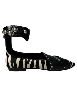 Isabel Marant Zebra Print Linzy Eyelet Puntige Ballerina's in Dierenprint Kalfsleder