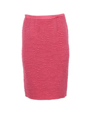 Nina Ricci kokerrok tot op de knie met textuur in roze wol