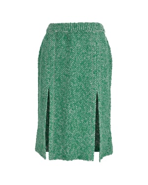 Stella McCartney midi-rok van bouclé-tweed in groene katoen