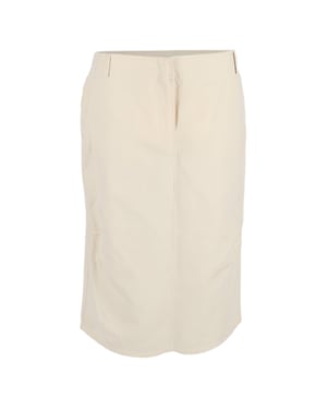 Max Mara midi-rok in crèmekleurig linnen
