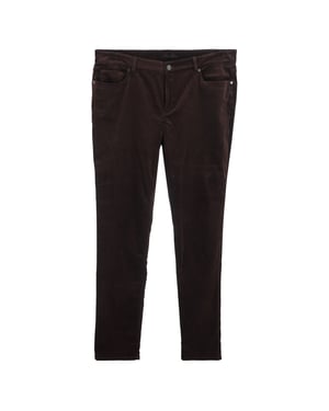 Loro Piana middelhoge broek met rechte pijpen in bruin fluweel