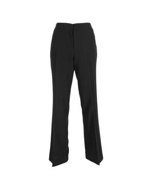 Alexander McQueen hoge flared broek van zwarte wol