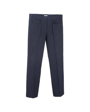 Miu Miu cropped broek in marineblauwe wol