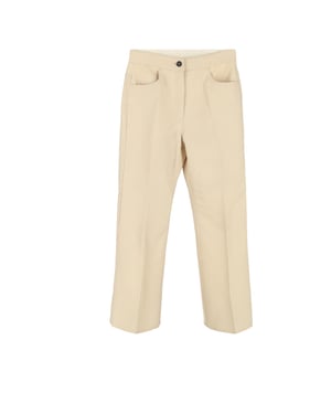 Rechte broek van Jil Sander in crèmekleurige wol.
