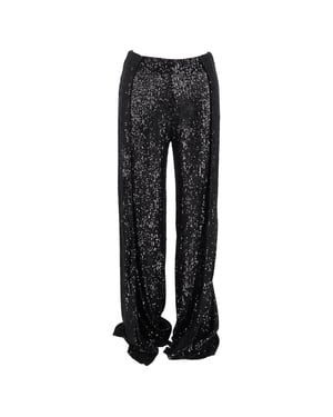 Tom Ford broek met pailletten en wijde pijpen in zwart polyester