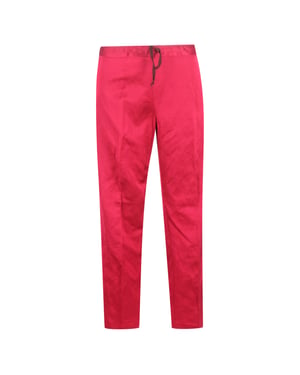 Dries Van Noten broek met wijde pijpen en trekkoord in roze zijde
