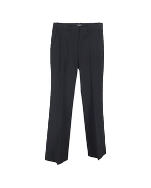 Theory broek met wijde pijpen in zwarte wol