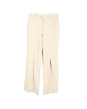 Acne Studios geplooide broek met wijde pijpen in nude viscose