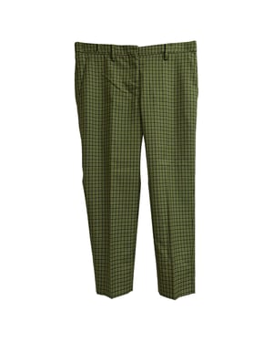 Miu Miu geruite broek van groene wol