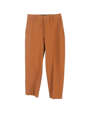 Acne Studios getailleerde broek met hoge taille in roestbruin polyester