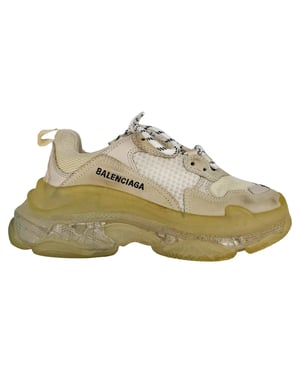 Balenciaga Triple S Doorzichtige Zolen Sneakers in Witte Polyester