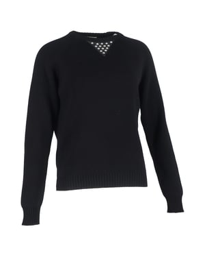 Saint Laurent trui met studs in zwarte wol
