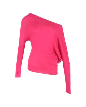 Tom Ford asymmetrische trui met één schouder in roze kasjmier