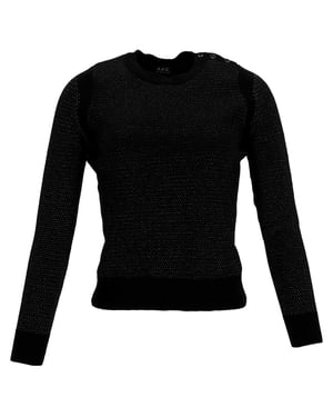 A.P.C. Trui met glitterknopen en zwarte merinowol