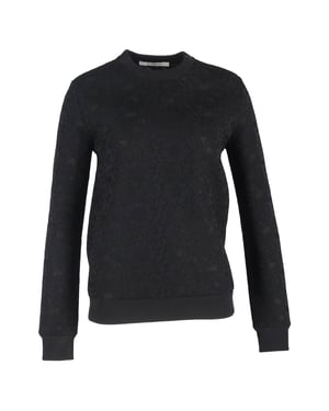 Givenchy trui met ronde hals en kanten details in zwart polyester