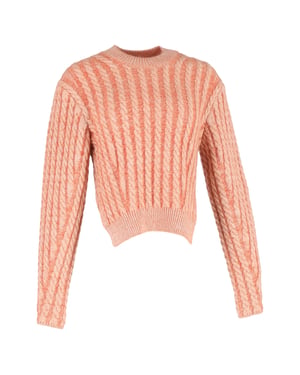 Chloe Chunky Knit Trui in Koraal Virgin Wool