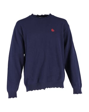 Balenciaga trui met geborduurd logo in marineblauwe wol