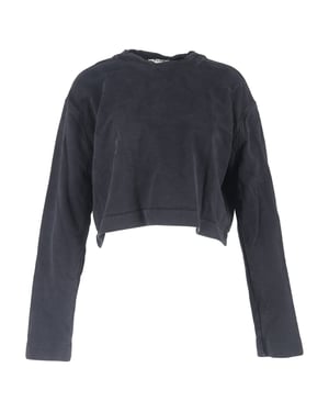 Acne Studios cropped sweater met ronde hals in zwart katoen