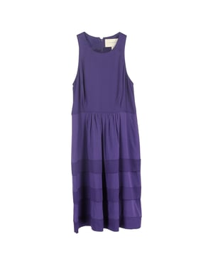 Burberry gelaagde midi-jurk in paarse viscose