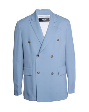 Amiri, Blauwe dubbelbreasted blazerjas