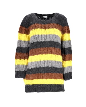 Dries Van Noten gestreepte trui van veelkleurige merinowol