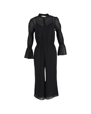 Michael Kors jumpsuit met geplooide mouwen in zwart polyester