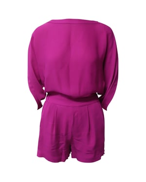 Diane Von Furstenberg Romper in paarse zijde
