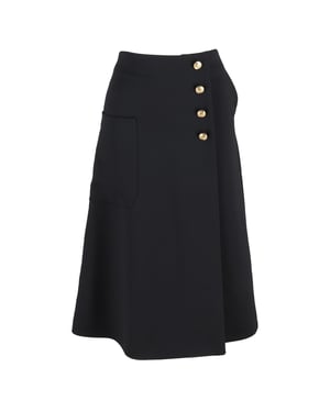 Mulberry midi-rok met knoopjes in zwart polyester