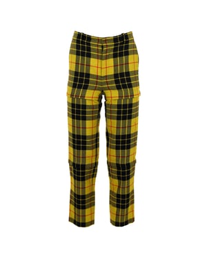 Balenciaga Tartan wollen rechte broek in gele wol