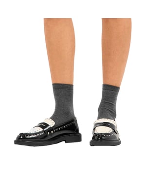 Steve Madden Penny-loafers met studs en blokhak voor dames, geschikt voor formele gelegenheden (Coco/Zwart)