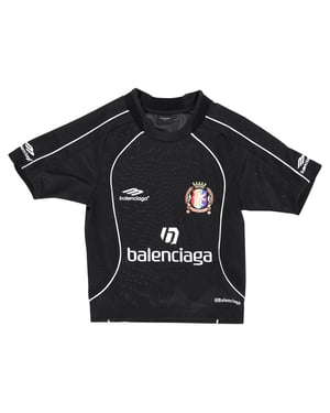 Balenciaga Lion Crest voetbalshirt T-shirt in zwart polyester