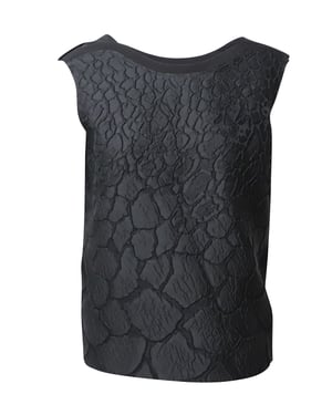 Mouwloze top van Fendi met bloemenprint en brokaat in zwarte polyester