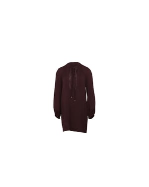 Jurk met blousonmouwen van Diane Von Furstenberg in bordeauxrode zijde