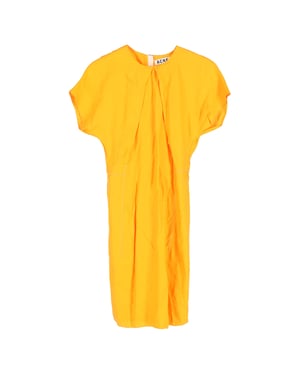 Acne Studios Crewneck Knie-lange Shiftjurk in Oranje Viscose