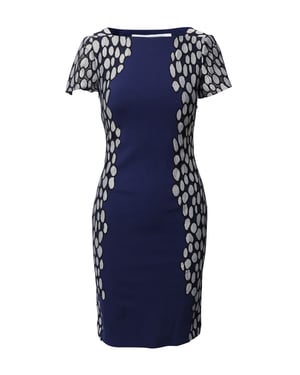 Diane Von Furstenberg Koningin Tilda-jurk in marineblauwe viscose