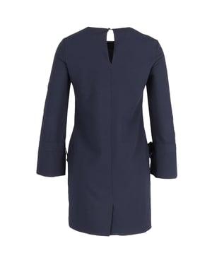 Iris & Ink mouwstrik tuniekjurk in marineblauw polyester